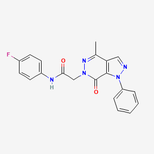 molecular formula C20H16FN5O2 B2373748 N-(4-fluorophenyl)-2-(4-methyl-7-oxo-1-phenyl-1H-pyrazolo[3,4-d]pyridazin-6(7H)-yl)acetamide CAS No. 941914-91-6