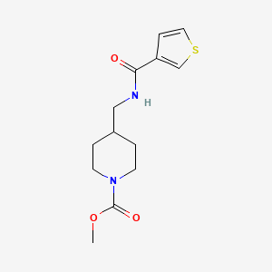 molecular formula C13H18N2O3S B2373757 Methyl 4-((thiophene-3-carboxamido)methyl)piperidine-1-carboxylate CAS No. 1235650-61-9