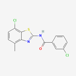 molecular formula C15H10Cl2N2OS B2373768 3-chloro-N-(7-chloro-4-methyl-1,3-benzothiazol-2-yl)benzamide CAS No. 912759-57-0
