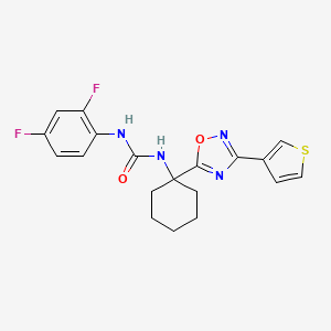 1-(2,4-Difluorophenyl)-3-(1-(3-(thiophen-3-yl)-1,2,4-oxadiazol-5-yl)cyclohexyl)urea