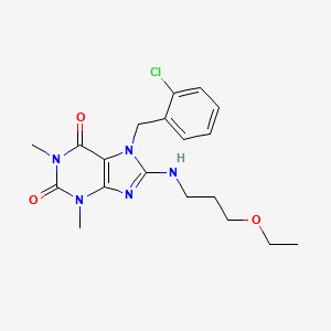 7-(2-chlorobenzyl)-8-((3-ethoxypropyl)amino)-1,3-dimethyl-1H-purine-2,6(3H,7H)-dione