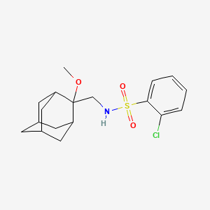 molecular formula C18H24ClNO3S B2373781 2-chloro-N-(((1R,3S,5r,7r)-2-methoxyadamantan-2-yl)methyl)benzenesulfonamide CAS No. 1797025-72-9
