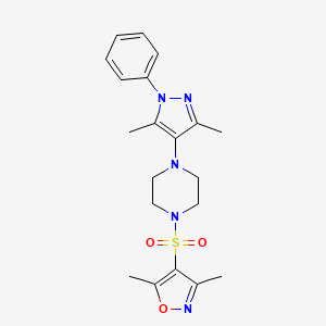 4-((4-(3,5-dimethyl-1-phenyl-1H-pyrazol-4-yl)piperazin-1-yl)sulfonyl)-3,5-dimethylisoxazole