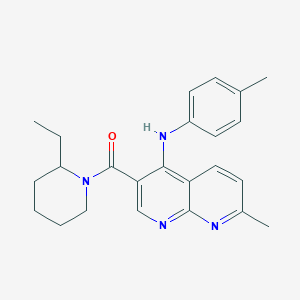 molecular formula C24H28N4O B2373794 N-[2-(二甲氨基)乙基]-1-[3-(苯硫基)吡嗪-2-基]哌啶-4-甲酰胺 CAS No. 1251694-34-4