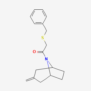 2-(benzylthio)-1-((1R,5S)-3-methylene-8-azabicyclo[3.2.1]octan-8-yl)ethan-1-one
