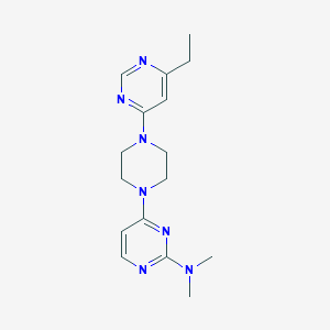 molecular formula C16H23N7 B2373805 4-[4-(6-Ethylpyrimidin-4-yl)piperazin-1-yl]-N,N-dimethylpyrimidin-2-amine CAS No. 2415555-26-7