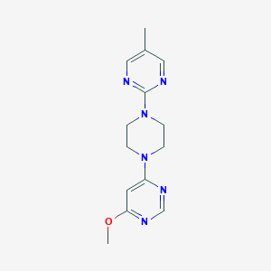 molecular formula C14H18N6O B2373810 2-[4-(6-Methoxypyrimidin-4-yl)piperazin-1-yl]-5-methylpyrimidine CAS No. 2415553-23-8