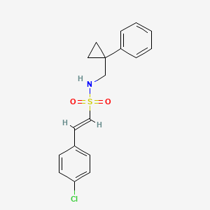 (E)-2-(4-Chlorophenyl)-N-[(1-phenylcyclopropyl)methyl]ethenesulfonamide
