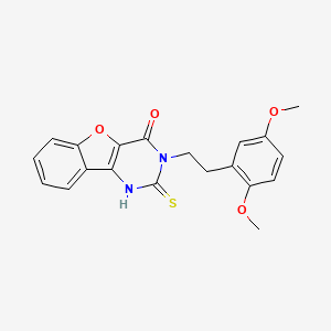 molecular formula C20H18N2O4S B2373831 3-(2,5-dimethoxyphenethyl)-2-thioxo-2,3-dihydrobenzofuro[3,2-d]pyrimidin-4(1H)-one CAS No. 892287-35-3
