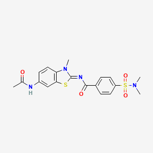 molecular formula C19H20N4O4S2 B2373833 (E)-N-(6-乙酰氨基-3-甲基苯并[d]噻唑-2(3H)-亚基)-4-(N,N-二甲基磺酰胺)苯甲酰胺 CAS No. 851080-17-6