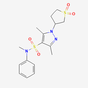 3-{3,5-Dimethyl-4-[(methylphenylamino)sulfonyl]pyrazolyl}-1-hydroxythiolan-1-o ne