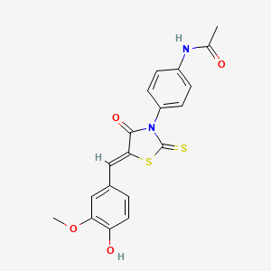 (Z)-N-(4-(5-(4-hydroxy-3-methoxybenzylidene)-4-oxo-2-thioxothiazolidin-3-yl)phenyl)acetamide