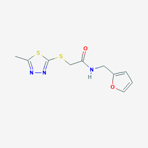 N-(furan-2-ylmethyl)-2-[(5-methyl-1,3,4-thiadiazol-2-yl)sulfanyl]acetamide