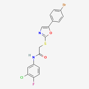 2-((5-(4-bromophenyl)oxazol-2-yl)thio)-N-(3-chloro-4-fluorophenyl)acetamide