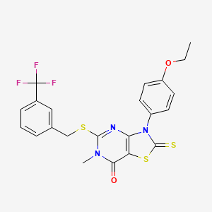 3-(4-ethoxyphenyl)-6-methyl-2-thioxo-5-((3-(trifluoromethyl)benzyl)thio)-2,3-dihydrothiazolo[4,5-d]pyrimidin-7(6H)-one