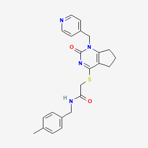 molecular formula C23H24N4O2S B2373867 N-[(4-methylphenyl)methyl]-2-[[2-oxo-1-(pyridin-4-ylmethyl)-6,7-dihydro-5H-cyclopenta[d]pyrimidin-4-yl]sulfanyl]acetamide CAS No. 946373-63-3
