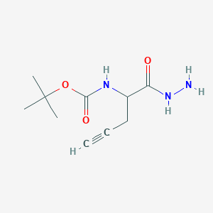 molecular formula C10H17N3O3 B2373872 叔丁基氮-[1-(肼羰基)丁-3-炔-1-基]氨基甲酸酯 CAS No. 1909308-89-9