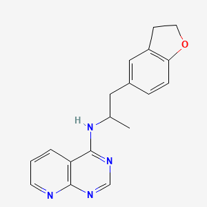 molecular formula C18H18N4O B2373876 N-[1-(2,3-Dihydro-1-benzofuran-5-yl)propan-2-yl]pyrido[2,3-d]pyrimidin-4-amine CAS No. 2379952-86-8