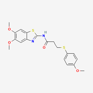 N-(5,6-dimethoxybenzo[d]thiazol-2-yl)-3-((4-methoxyphenyl)thio)propanamide