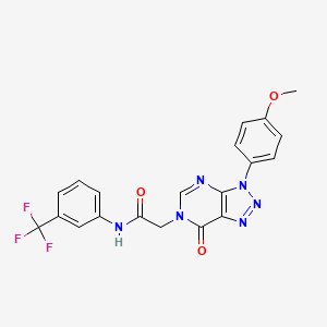 molecular formula C20H15F3N6O3 B2373880 2-(3-(4-methoxyphenyl)-7-oxo-3H-[1,2,3]triazolo[4,5-d]pyrimidin-6(7H)-yl)-N-(3-(trifluoromethyl)phenyl)acetamide CAS No. 847387-03-5