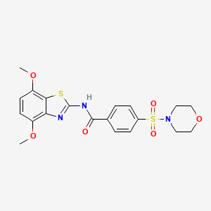 molecular formula C20H21N3O6S2 B2373882 N-(4,7-dimethoxybenzo[d]thiazol-2-yl)-4-(morpholinosulfonyl)benzamide CAS No. 896676-32-7