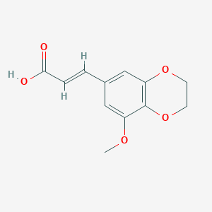 molecular formula C12H12O5 B2373884 3-(8-Methoxy-2,3-dihydro-1,4-benzodioxin-6-yl)prop-2-enoic acid CAS No. 2334153-25-0