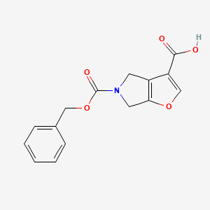 molecular formula C15H13NO5 B2373889 5-Phenylmethoxycarbonyl-4,6-dihydrofuro[2,3-c]pyrrole-3-carboxylic acid CAS No. 2287318-55-0