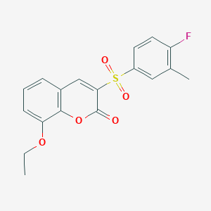 molecular formula C18H15FO5S B2373905 8-Ethoxy-3-(4-fluoro-3-methylphenyl)sulfonylchromen-2-one CAS No. 904450-43-7