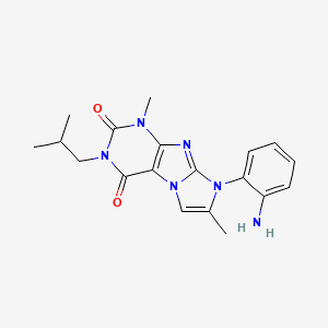 molecular formula C19H22N6O2 B2373907 8-(2-aminophenyl)-3-isobutyl-1,7-dimethyl-1H-imidazo[2,1-f]purine-2,4(3H,8H)-dione CAS No. 920431-86-3