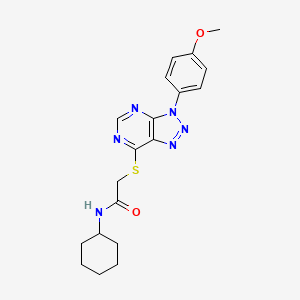 molecular formula C19H22N6O2S B2373921 N-cyclohexyl-2-((3-(4-methoxyphenyl)-3H-[1,2,3]triazolo[4,5-d]pyrimidin-7-yl)thio)acetamide CAS No. 863500-60-1