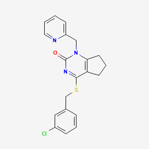 4-((3-chlorobenzyl)thio)-1-(pyridin-2-ylmethyl)-6,7-dihydro-1H-cyclopenta[d]pyrimidin-2(5H)-one