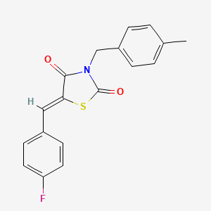 molecular formula C18H14FNO2S B2373932 (5Z)-5-[(4-氟苯基)亚甲基]-3-[(4-甲苯基)甲基]-1,3-噻唑烷-2,4-二酮 CAS No. 870554-66-8