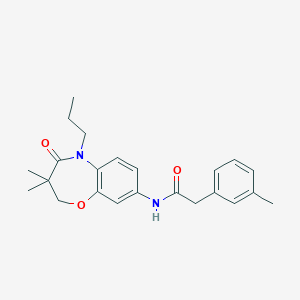 N-(3,3-dimethyl-4-oxo-5-propyl-2,3,4,5-tetrahydrobenzo[b][1,4]oxazepin-8-yl)-2-(m-tolyl)acetamide