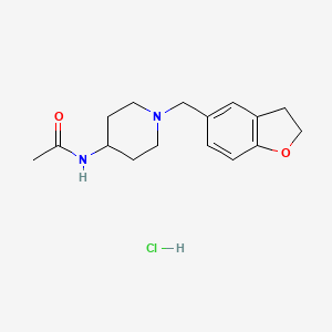 molecular formula C16H23ClN2O2 B2373934 N-{1-[(2,3-dihydro-1-benzofuran-5-yl)methyl]piperidin-4-yl}acetamide hydrochloride CAS No. 2097921-83-8