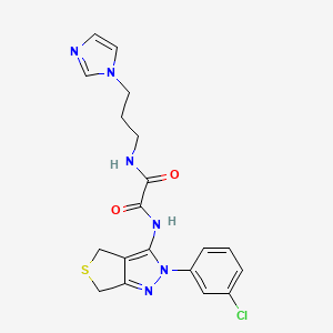 N1-(3-(1H-imidazol-1-yl)propyl)-N2-(2-(3-chlorophenyl)-4,6-dihydro-2H-thieno[3,4-c]pyrazol-3-yl)oxalamide