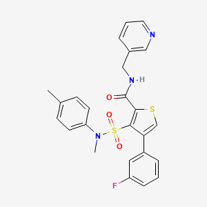 molecular formula C25H22FN3O3S2 B2373948 4-(3-fluorophenyl)-3-{[methyl(4-methylphenyl)amino]sulfonyl}-N-(pyridin-3-ylmethyl)thiophene-2-carboxamide CAS No. 1105197-58-7