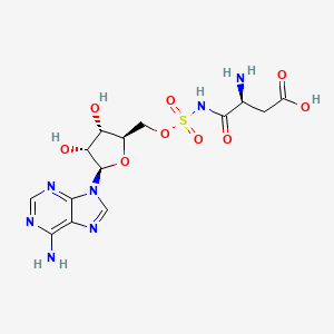 molecular formula C14H19N7O9S B2373950 5'-O-(L-Alpha-Aspartylsulfamoyl)adenosine CAS No. 828288-98-8