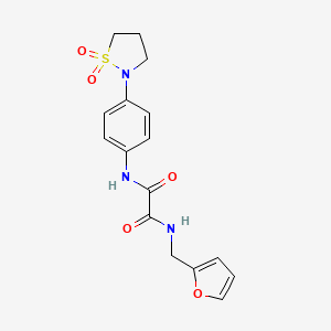 molecular formula C16H17N3O5S B2373958 N1-(4-(1,1-dioxidoisothiazolidin-2-yl)phenyl)-N2-(furan-2-ylmethyl)oxalamide CAS No. 1105246-13-6