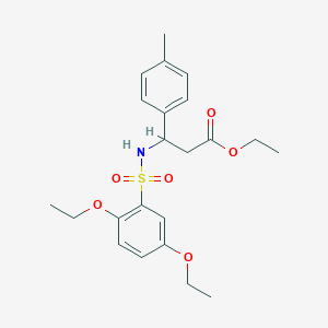 molecular formula C22H29NO6S B2373968 3-{[(2,5-二乙氧基苯基)磺酰]氨基}-3-(4-甲基苯基)丙酸乙酯 CAS No. 524049-88-5