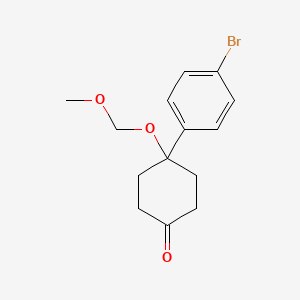 molecular formula C14H17BrO3 B2373971 4-(4-溴苯基)-4-(甲氧甲氧基)环己酮 CAS No. 1523365-96-9