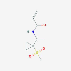 molecular formula C9H15NO3S B2373973 N-[1-(1-Methylsulfonylcyclopropyl)ethyl]prop-2-enamide CAS No. 2411248-27-4