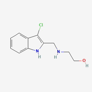 molecular formula C11H13ClN2O B2373975 2-[(3-氯-1H-吲哚-2-基甲基)-氨基]-乙醇 CAS No. 876708-46-2