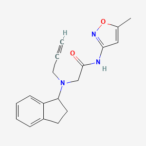 2-[(2,3-dihydro-1H-inden-1-yl)(prop-2-yn-1-yl)amino]-N-(5-methyl-1,2-oxazol-3-yl)acetamide