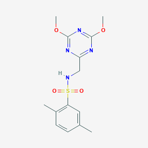 molecular formula C14H18N4O4S B2373984 N-((4,6-二甲氧基-1,3,5-三嗪-2-基)甲基)-2,5-二甲基苯磺酰胺 CAS No. 2034521-35-0