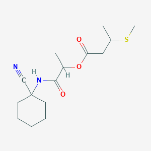 molecular formula C15H24N2O3S B2373988 1-[(1-Cyanocyclohexyl)carbamoyl]ethyl 3-(methylsulfanyl)butanoate CAS No. 1424043-87-7