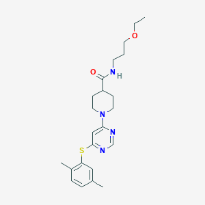 1-[6-(2,5-dimethylphenyl)sulfanylpyrimidin-4-yl]-N-(3-ethoxypropyl)piperidine-4-carboxamide