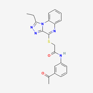 molecular formula C21H19N5O2S B2374008 N-(3-ACETYLPHENYL)-2-({1-ETHYL-[1,2,4]TRIAZOLO[4,3-A]QUINOXALIN-4-YL}SULFANYL)ACETAMIDE CAS No. 1189938-80-4