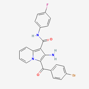 molecular formula C22H15BrFN3O2 B2374009 2-amino-3-(4-bromobenzoyl)-N-(4-fluorophenyl)indolizine-1-carboxamide CAS No. 898417-98-6