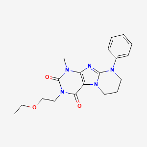 B2374011 3-(2-ethoxyethyl)-1-methyl-9-phenyl-7,8-dihydro-6H-purino[7,8-a]pyrimidine-2,4-dione CAS No. 848685-09-6