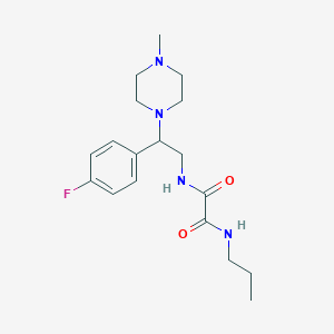 molecular formula C18H27FN4O2 B2374018 N1-(2-(4-fluorophenyl)-2-(4-methylpiperazin-1-yl)ethyl)-N2-propyloxalamide CAS No. 906150-96-7